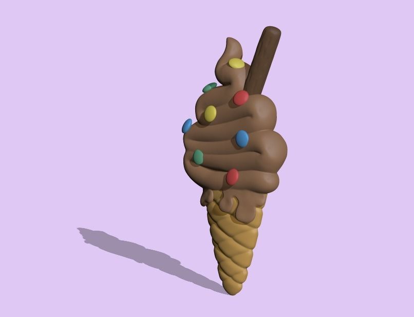 Ice Cream Flat 3D print model_2
