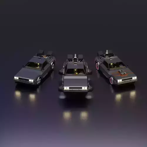 DELOREAN BACK TO THE FUTURE 3D model DELOREAN BACK TO THE FUTURE 3D model