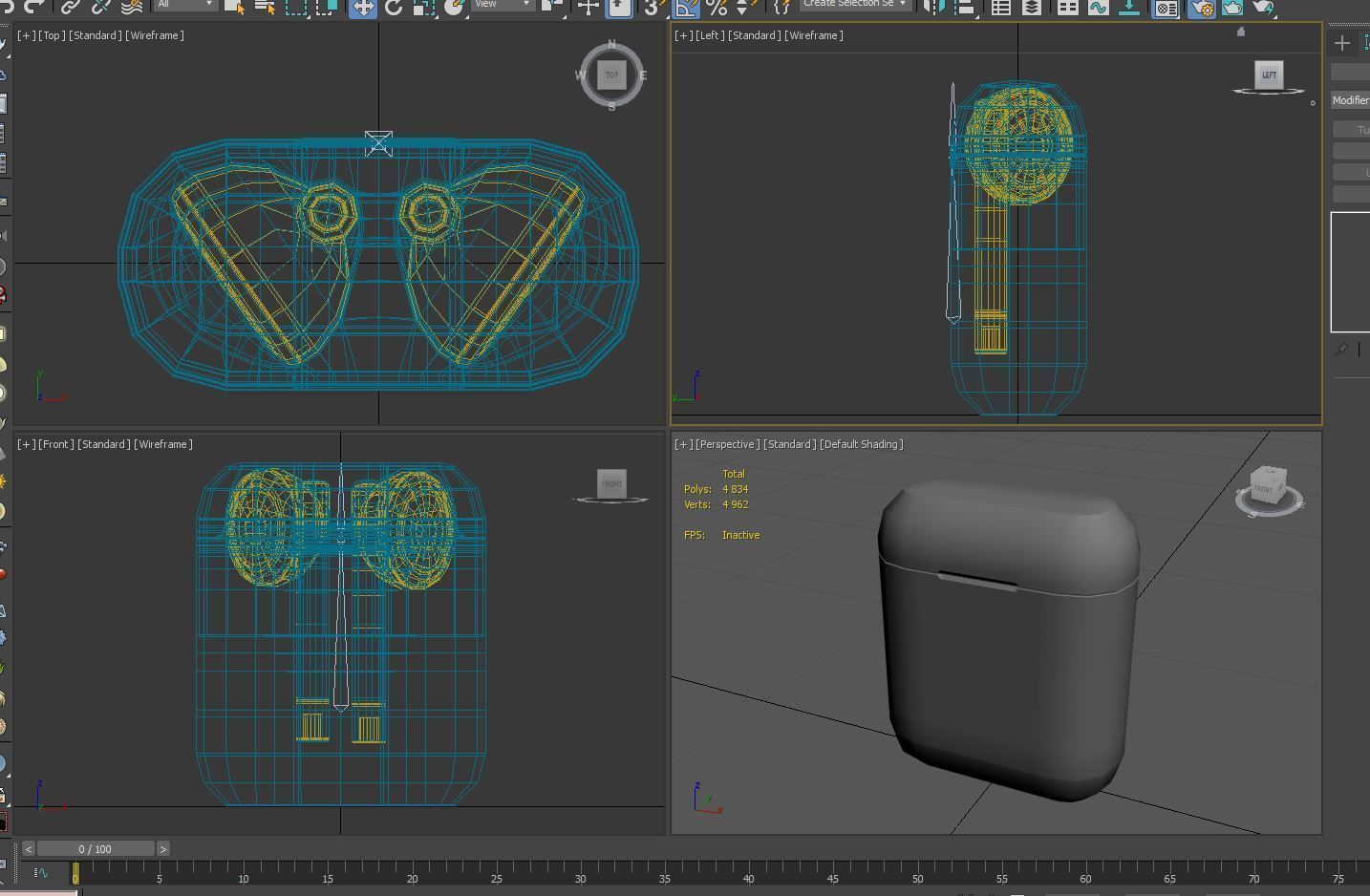 Wireless headphones Low-poly 3D model_6