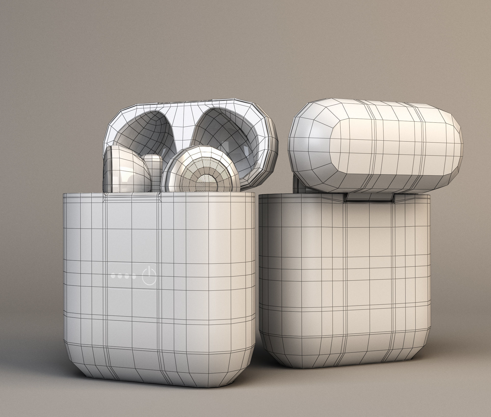 Wireless headphones Low-poly 3D model_5