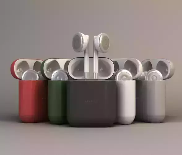 Wireless headphones Low-poly 3D model