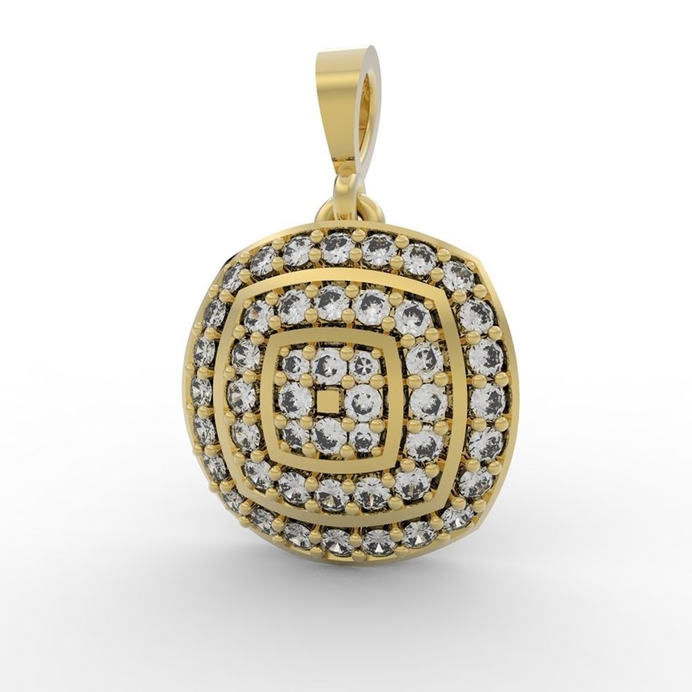 SET JEWELRY gold ring with cubic zirconia 3D print model_8