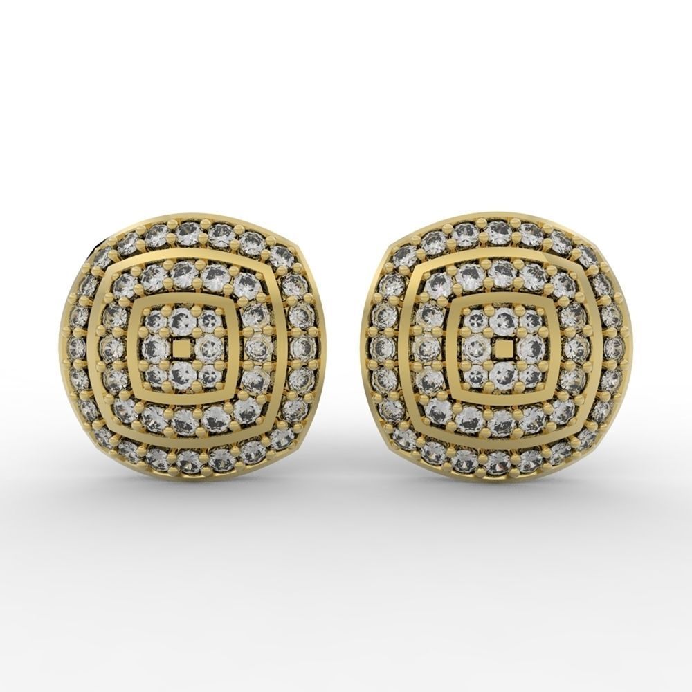 SET JEWELRY gold ring with cubic zirconia 3D print model_5