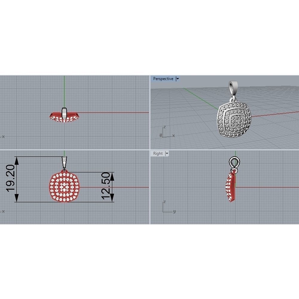 SET JEWELRY gold ring with cubic zirconia 3D print model_10