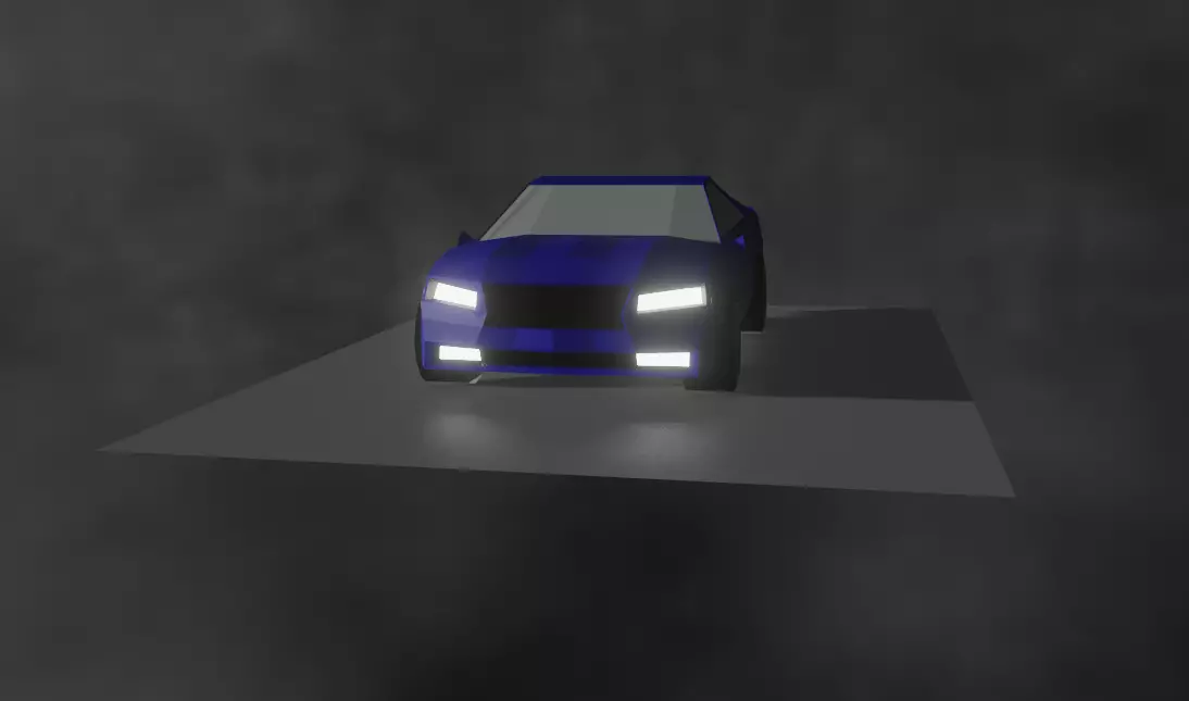 Racing car Low-poly 3D model_0