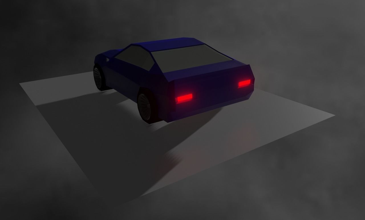 Racing car Low-poly 3D model_1