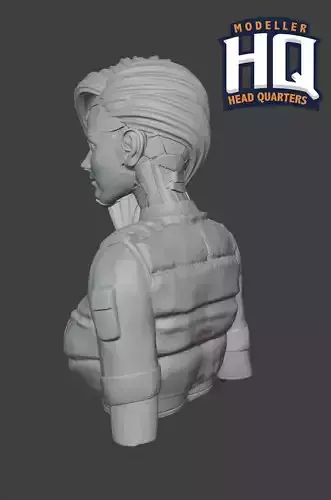 CYBER PUNK BUST 3D PRINT 3D print model