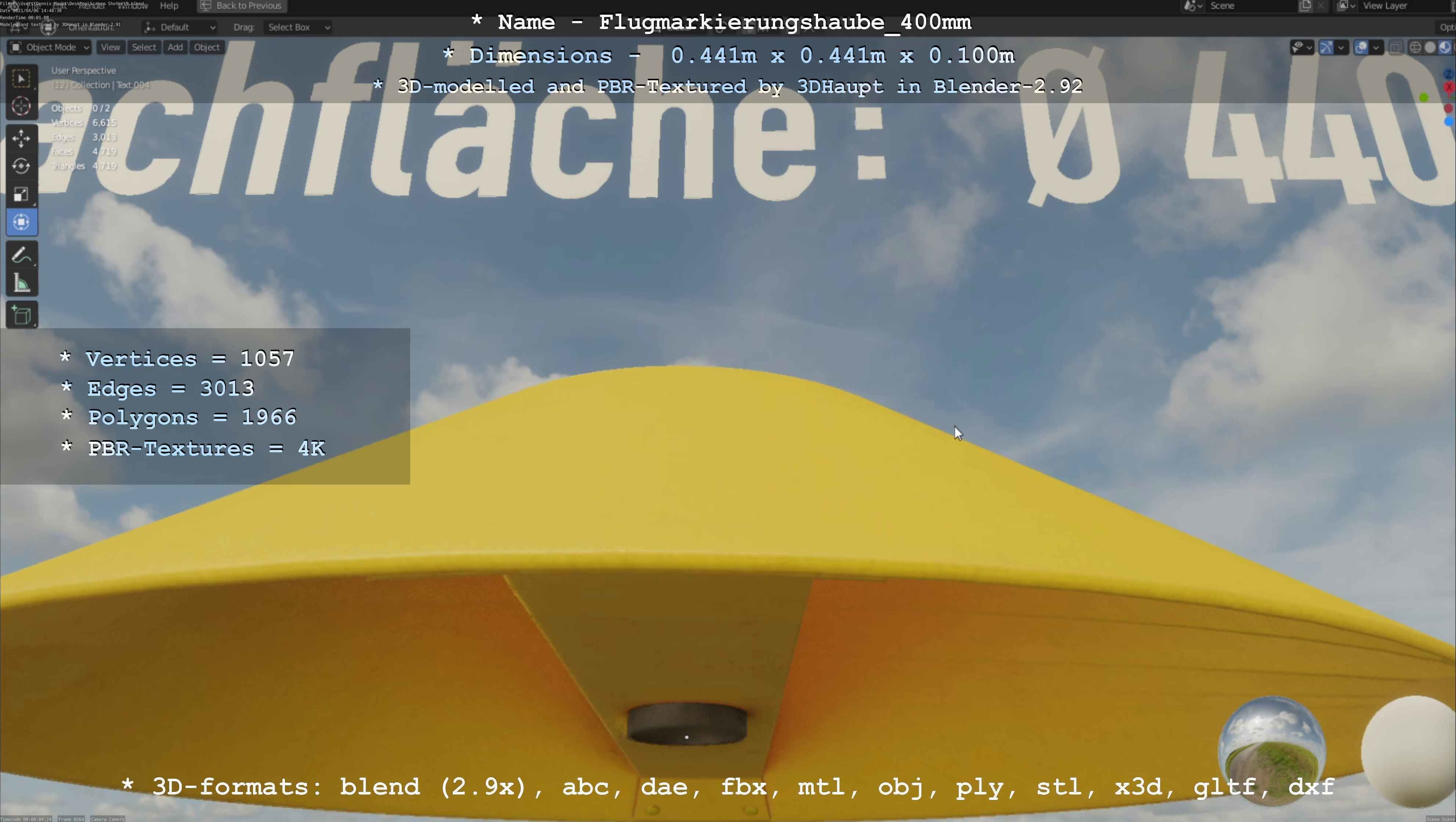 Alle Flugmarkierungshauben ohne Pfosten 3D Model Collection_14