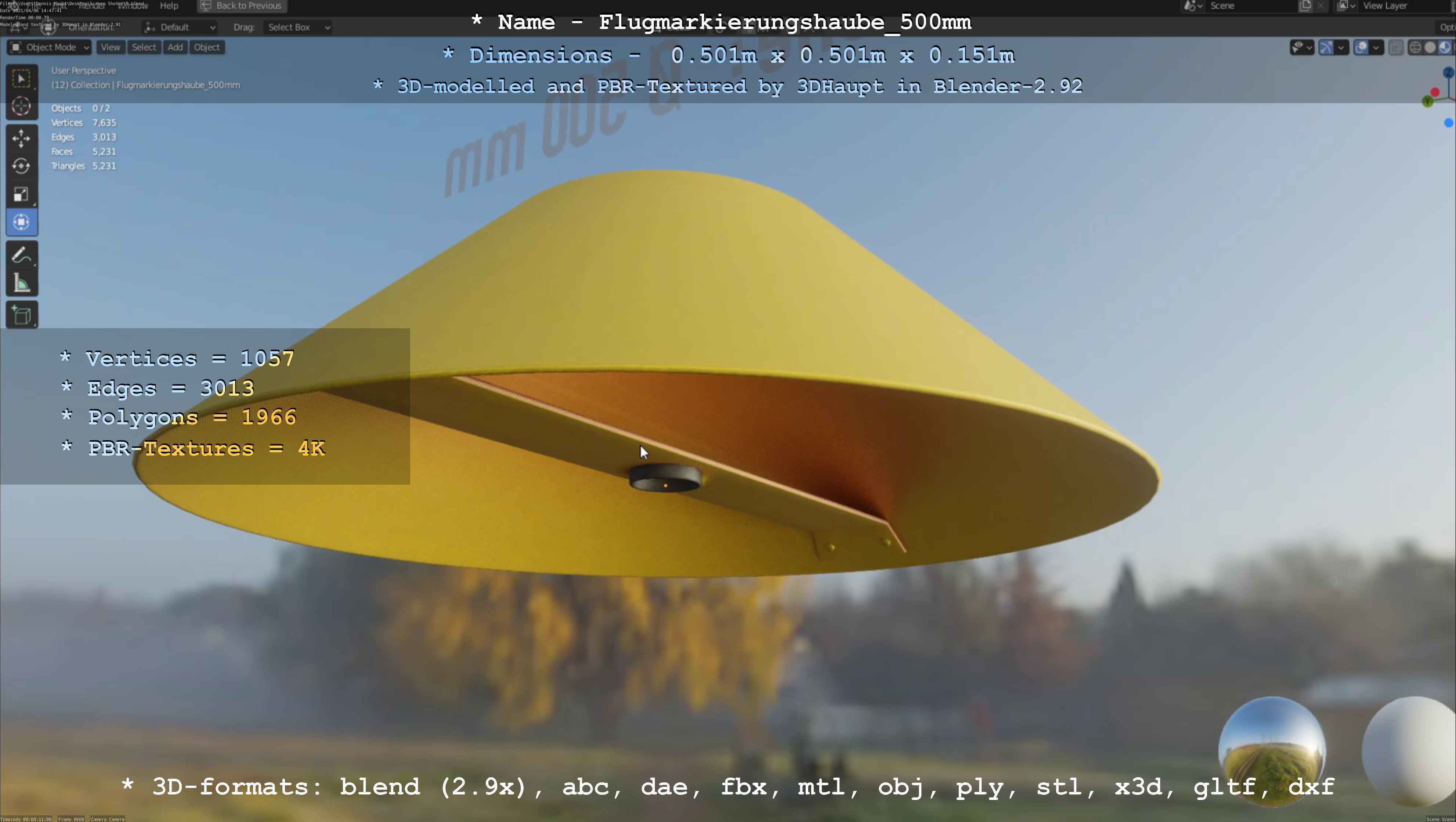 Alle Flugmarkierungshauben ohne Pfosten 3D Model Collection_33