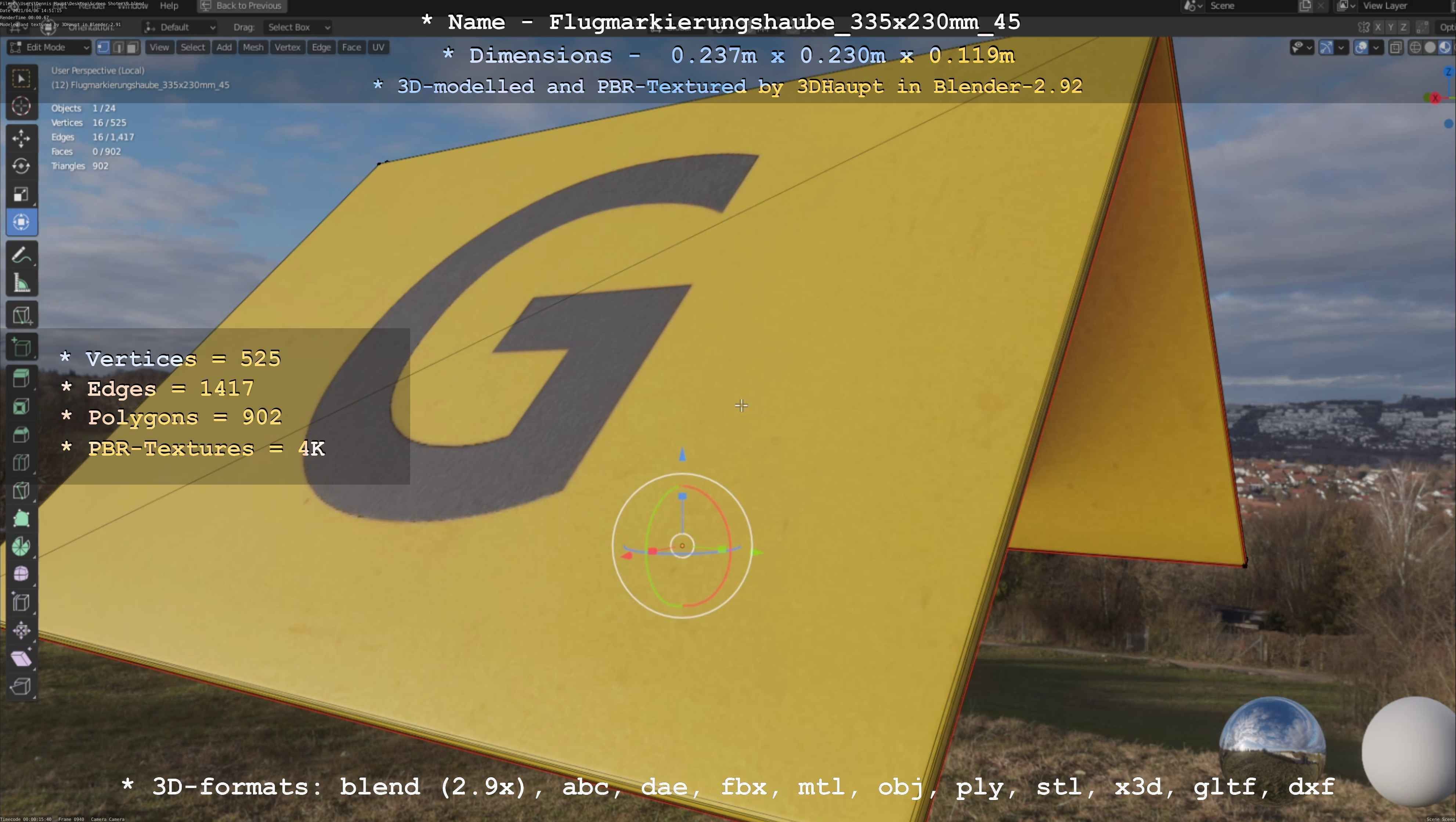Alle Flugmarkierungshauben ohne Pfosten 3D Model Collection_41