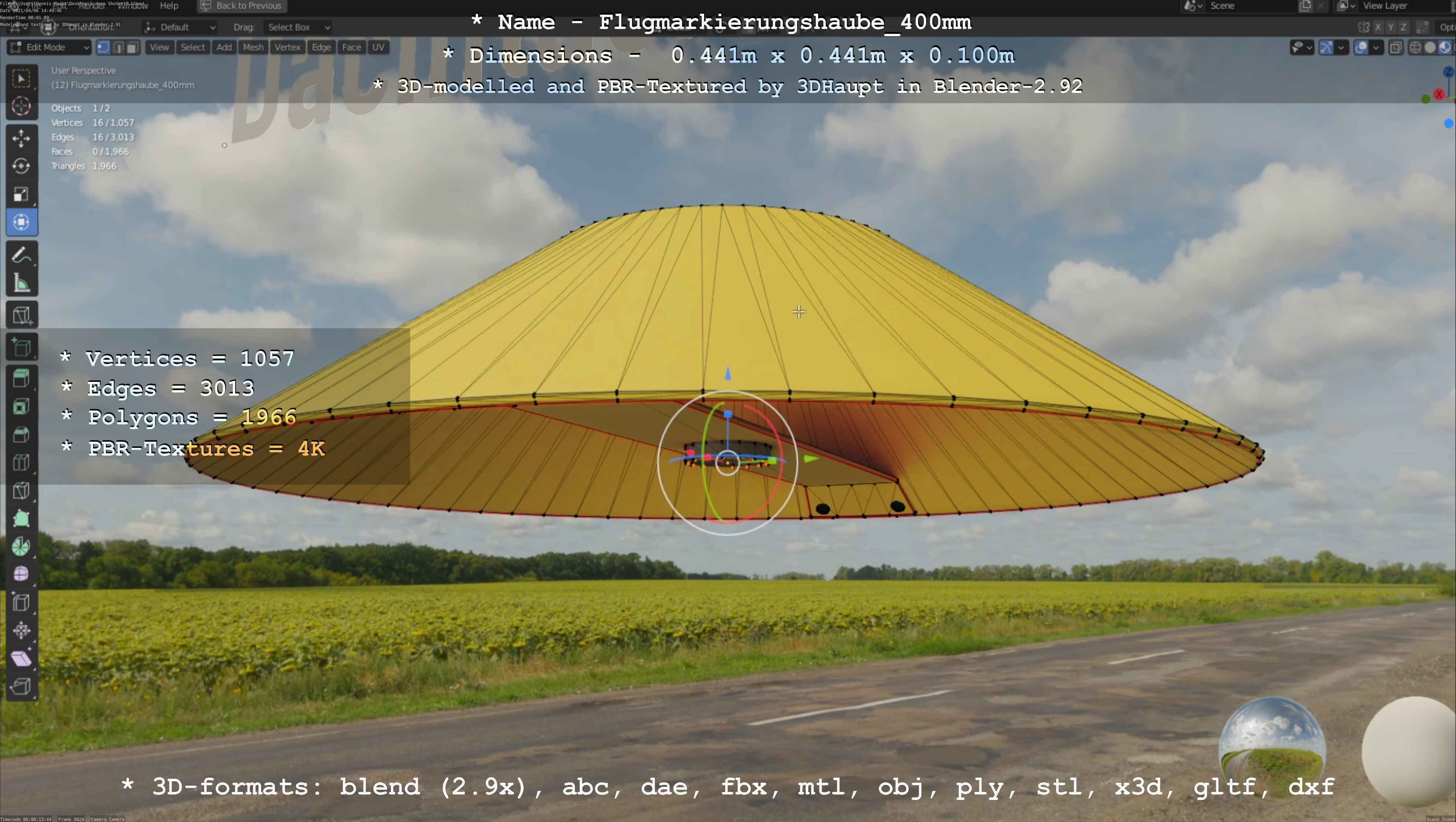 Alle Flugmarkierungshauben ohne Pfosten 3D Model Collection_27