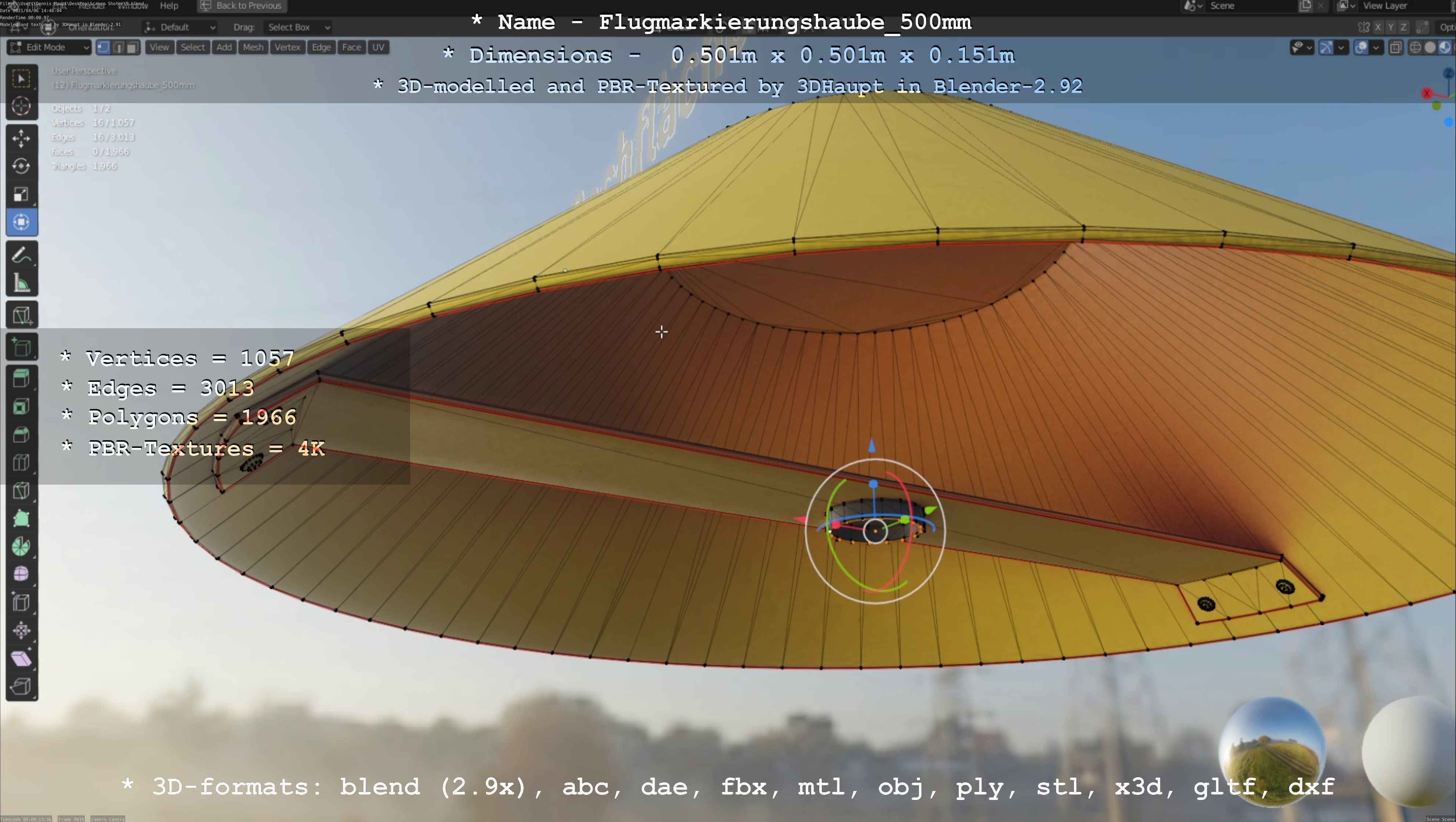 Alle Flugmarkierungshauben ohne Pfosten 3D Model Collection_21