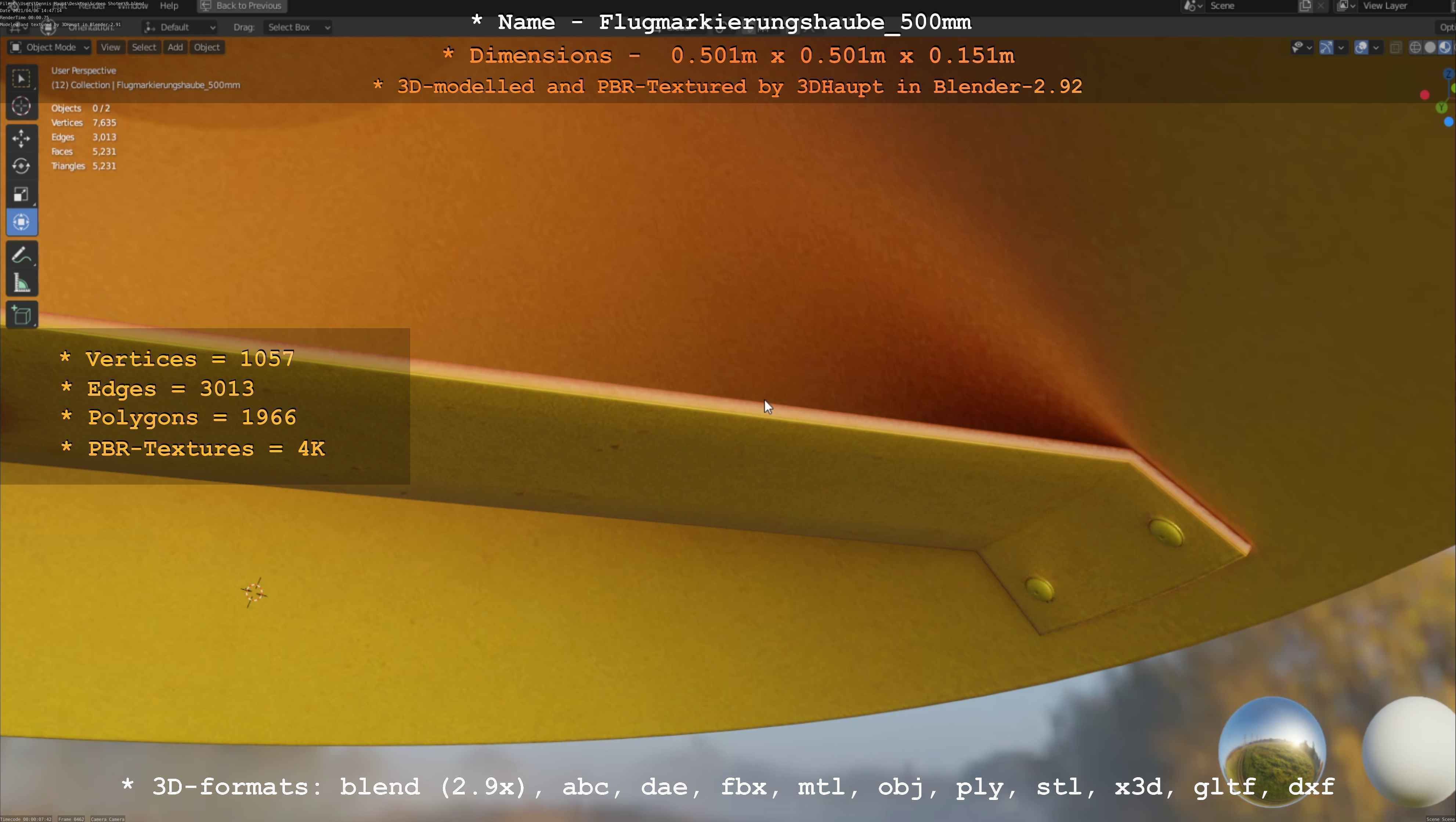 Alle Flugmarkierungshauben ohne Pfosten 3D Model Collection_18