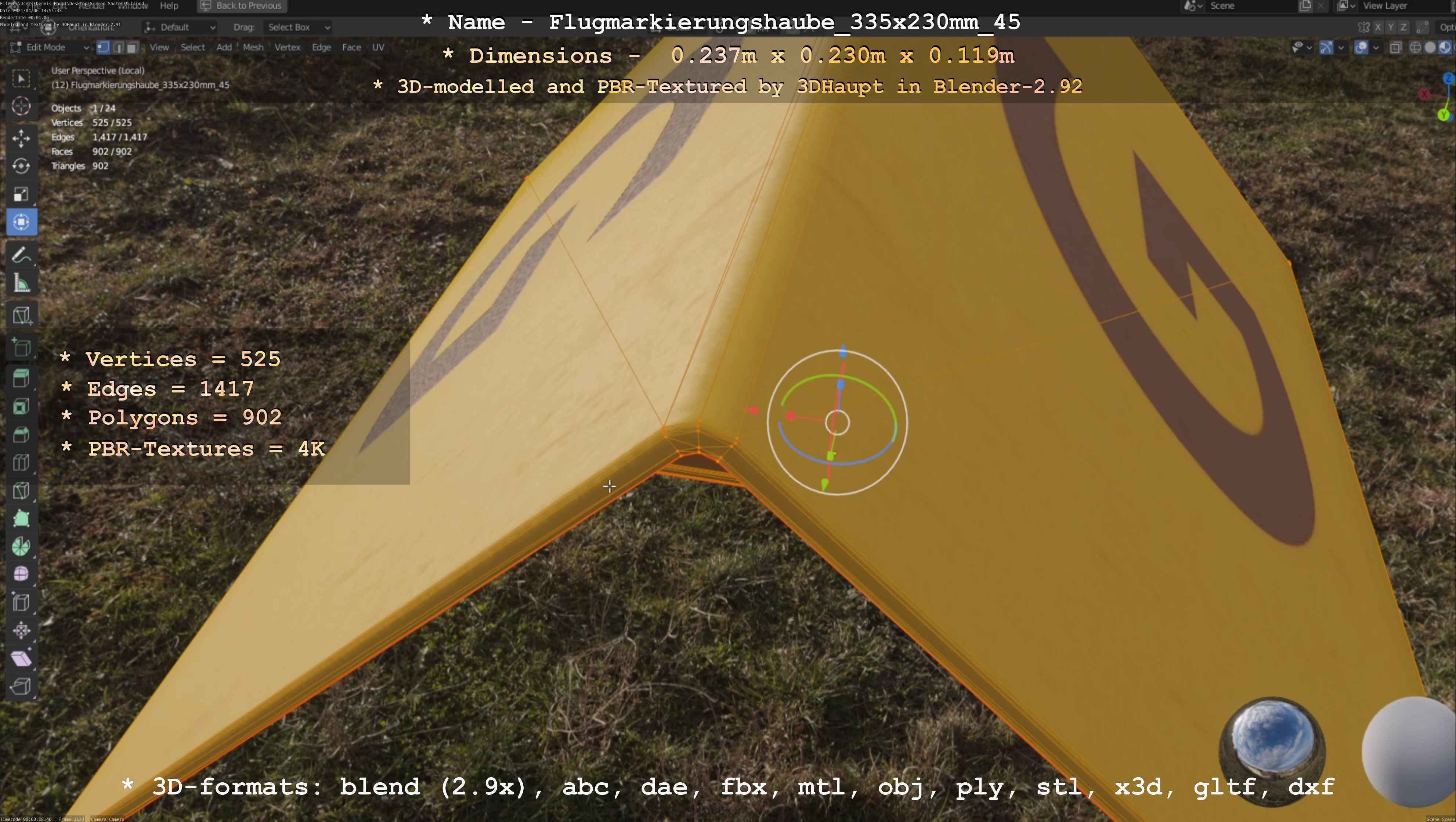 Alle Flugmarkierungshauben ohne Pfosten 3D Model Collection_37