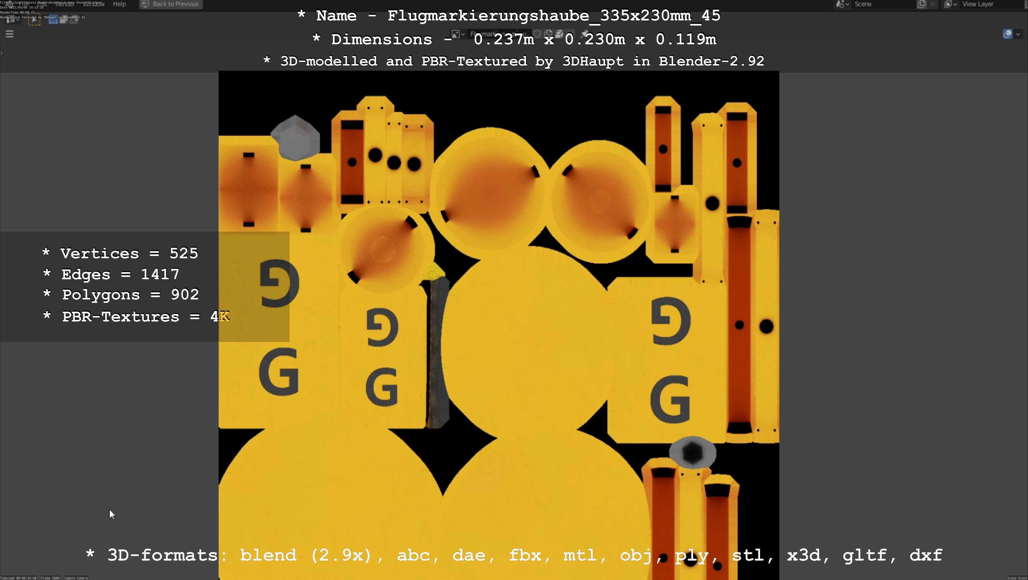 Alle Flugmarkierungshauben ohne Pfosten 3D Model Collection_29