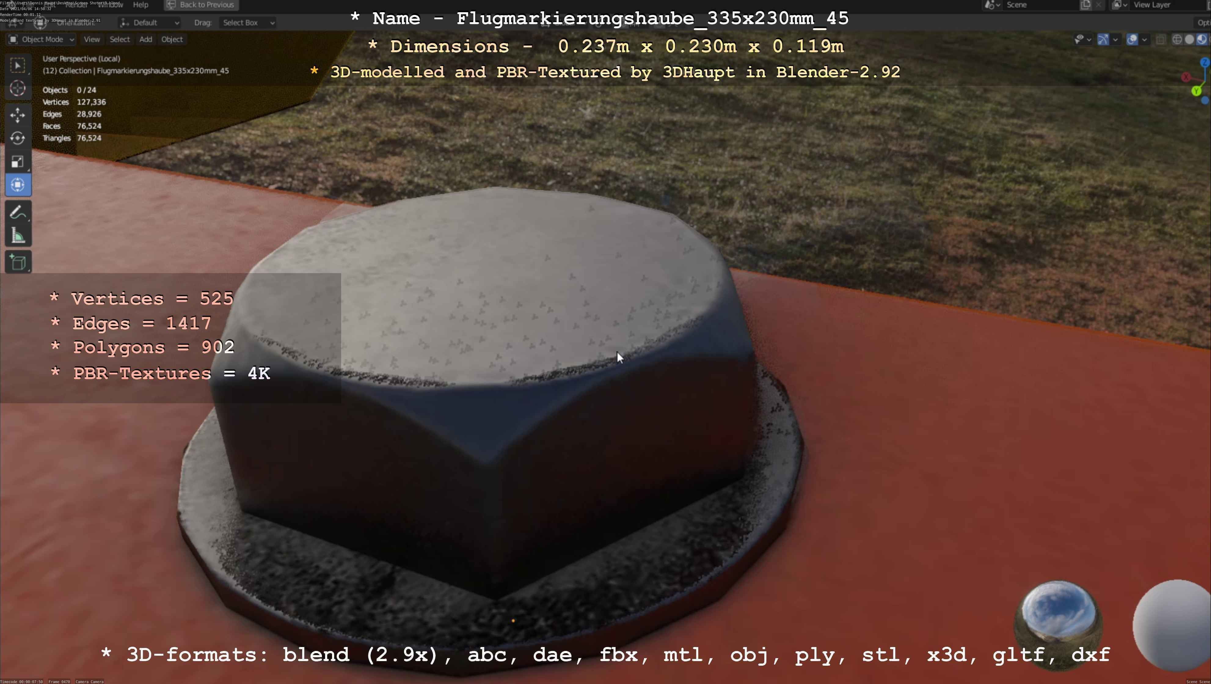 Alle Flugmarkierungshauben ohne Pfosten 3D Model Collection_43