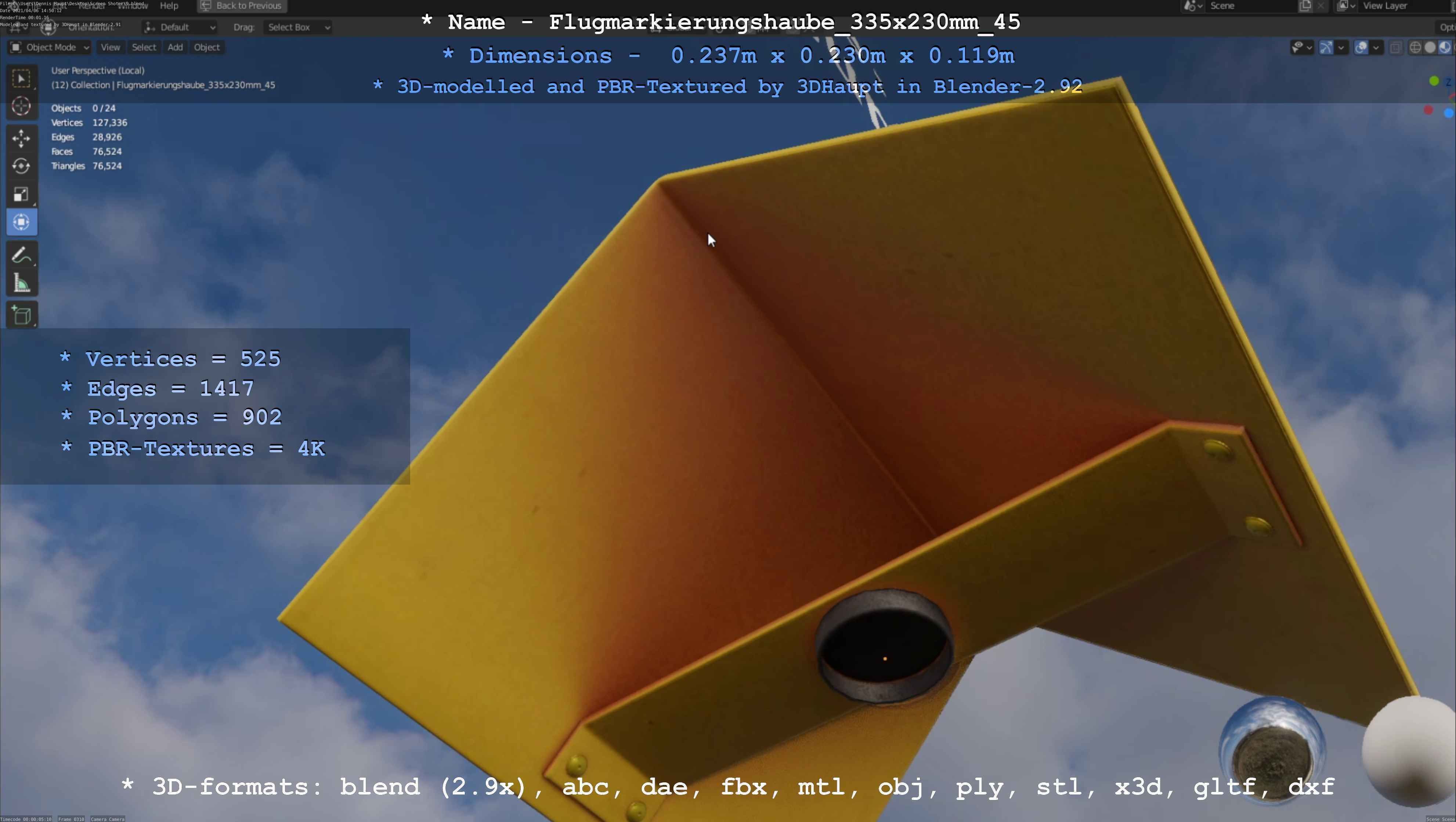 Alle Flugmarkierungshauben ohne Pfosten 3D Model Collection_28