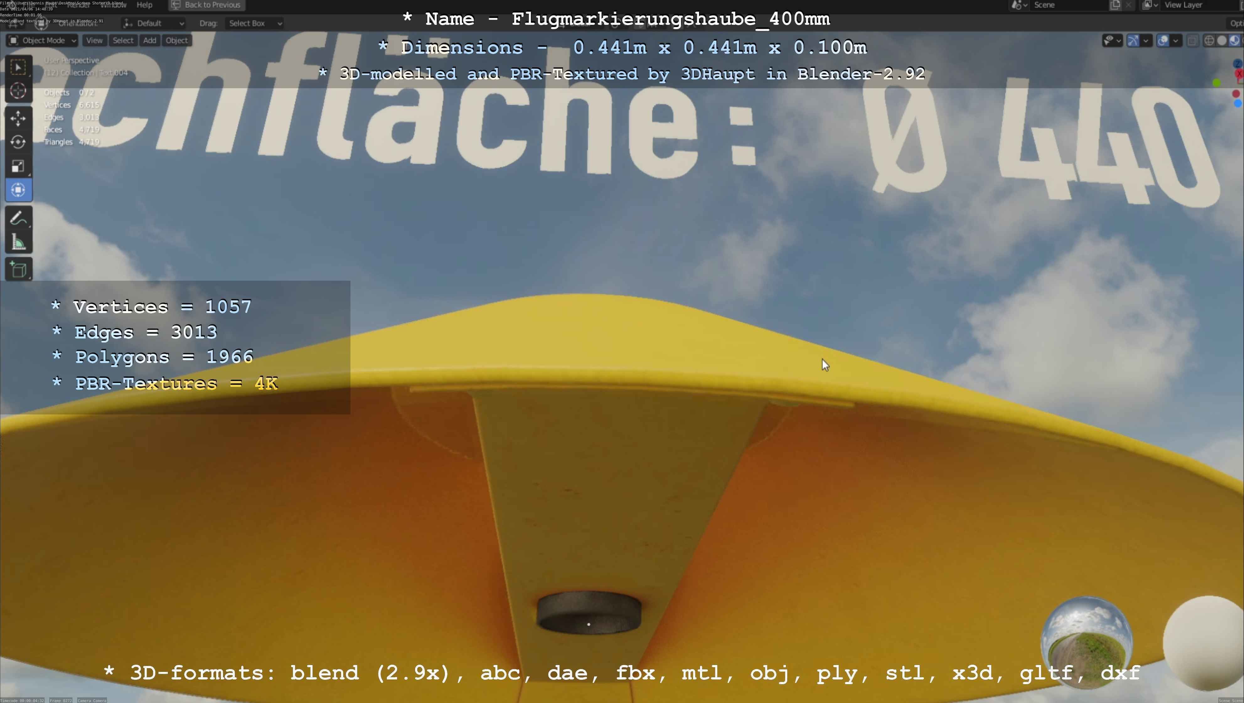 Alle Flugmarkierungshauben ohne Pfosten 3D Model Collection_10