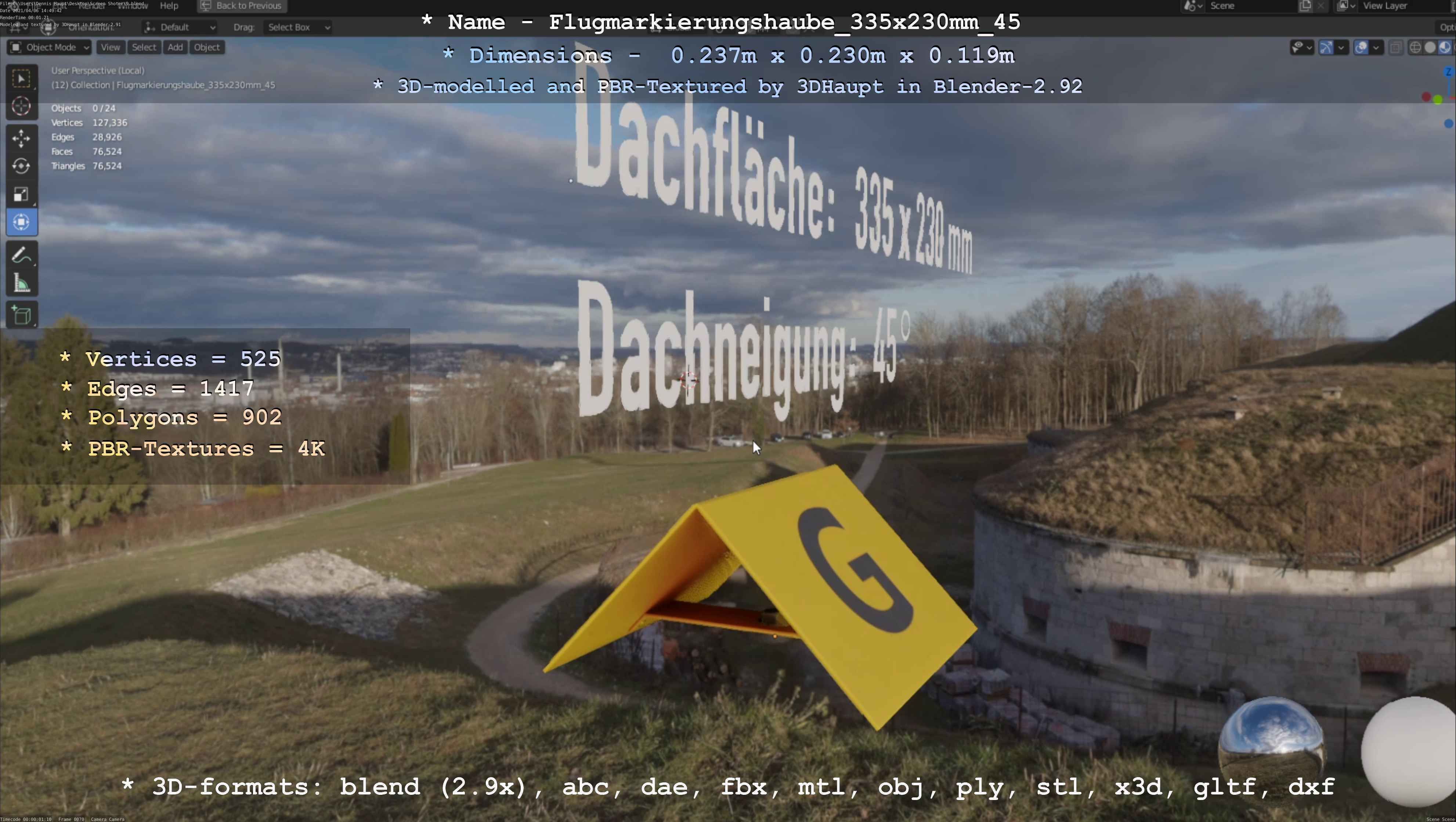 Alle Flugmarkierungshauben ohne Pfosten 3D Model Collection_40