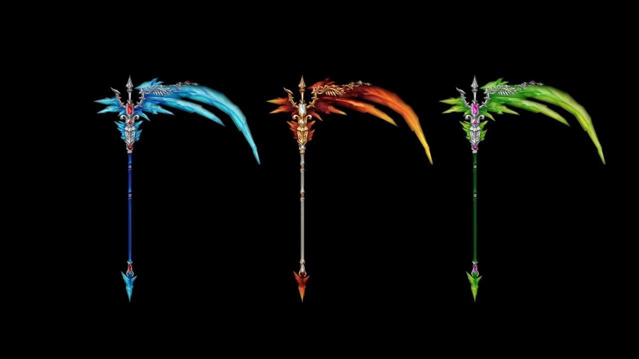 Crystal Scythe Low-poly 3D model_4