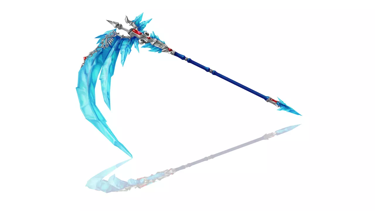 Crystal Scythe Low-poly 3D model_0