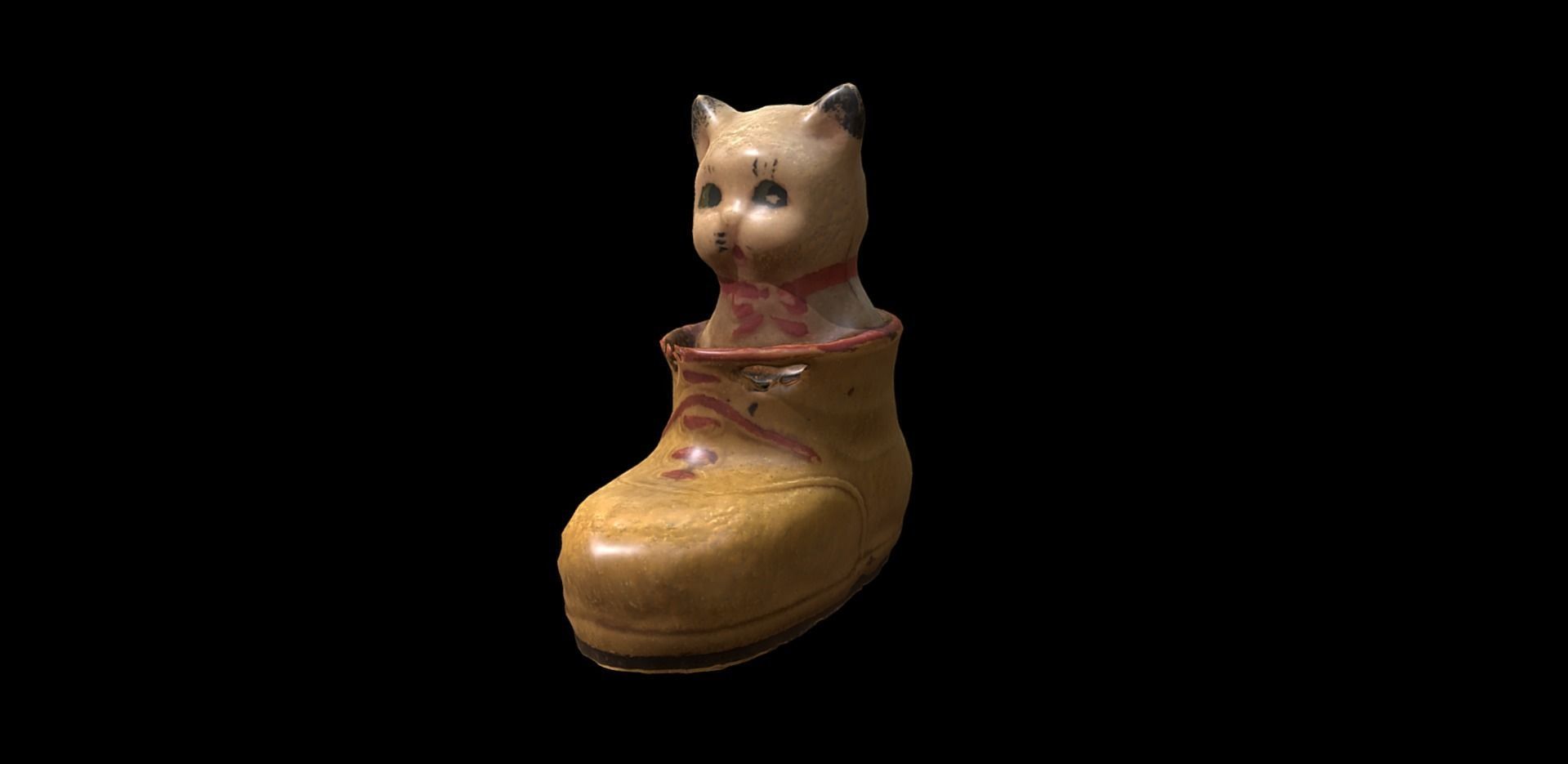 Kitty In A Shoe a toy from USSR Low-poly 3D model_3