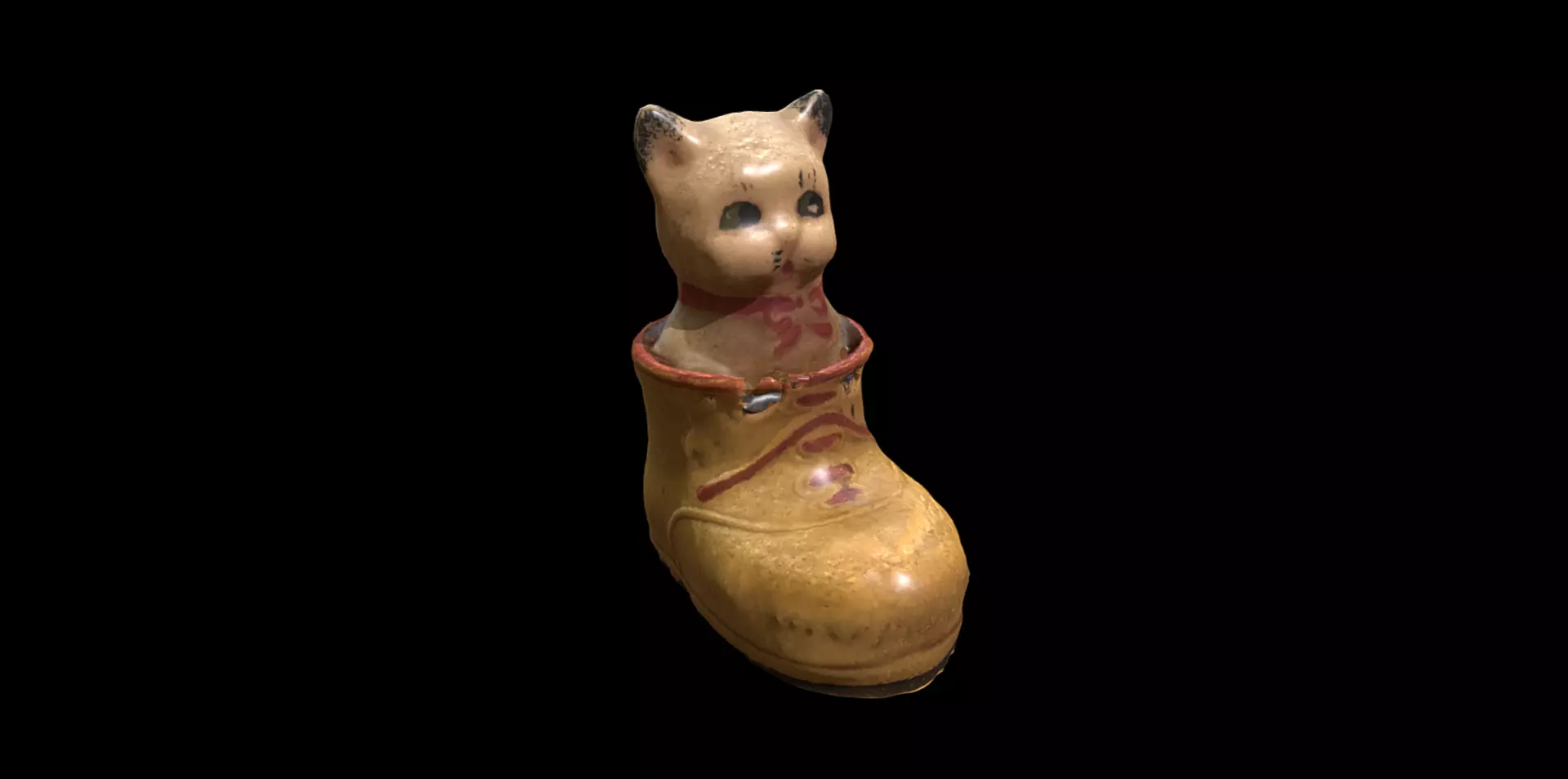 Kitty In A Shoe a toy from USSR Low-poly 3D model_0
