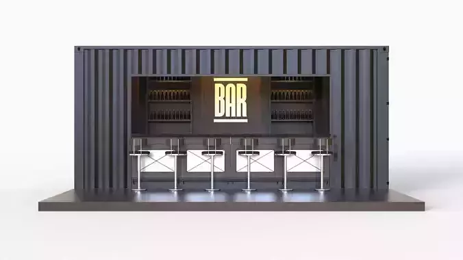 Shipping Container Bar 3D model