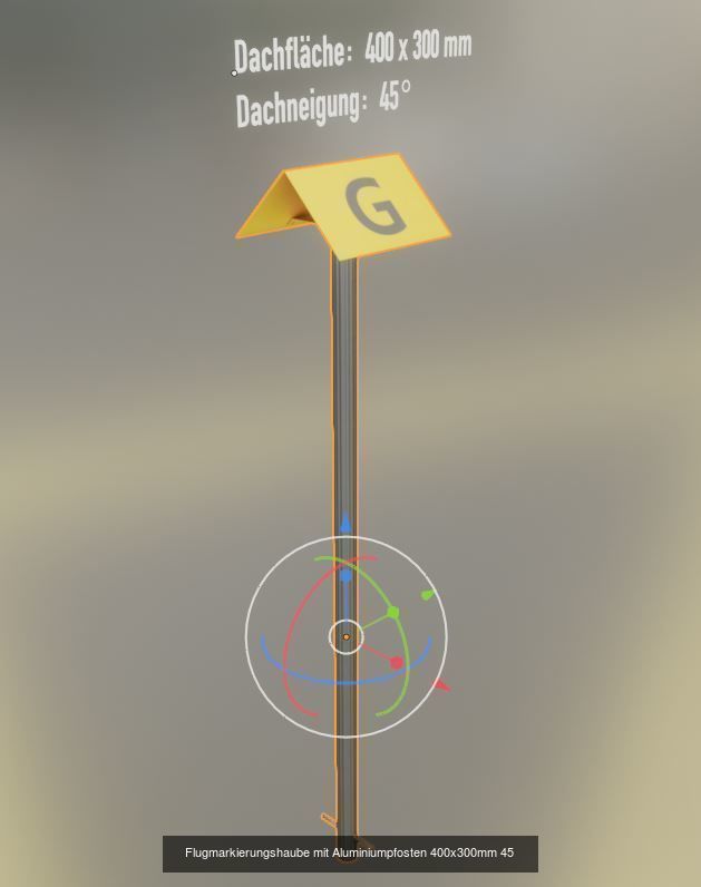 Alle Flugmarkierungshauben mit Aluminiumpfosten 3D Model Collection_10
