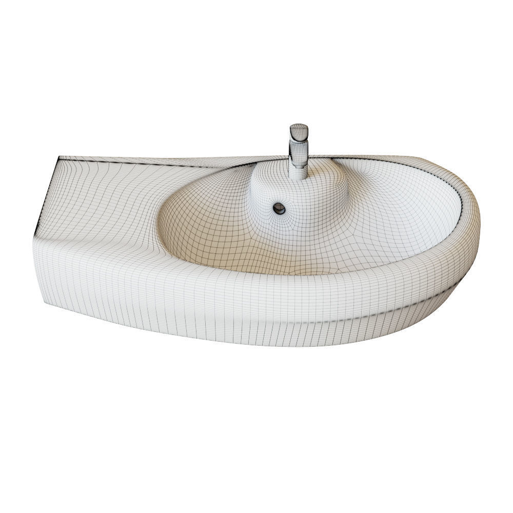 Roca Coral sink 56x48 cm built-in top 327898000 3D model_5