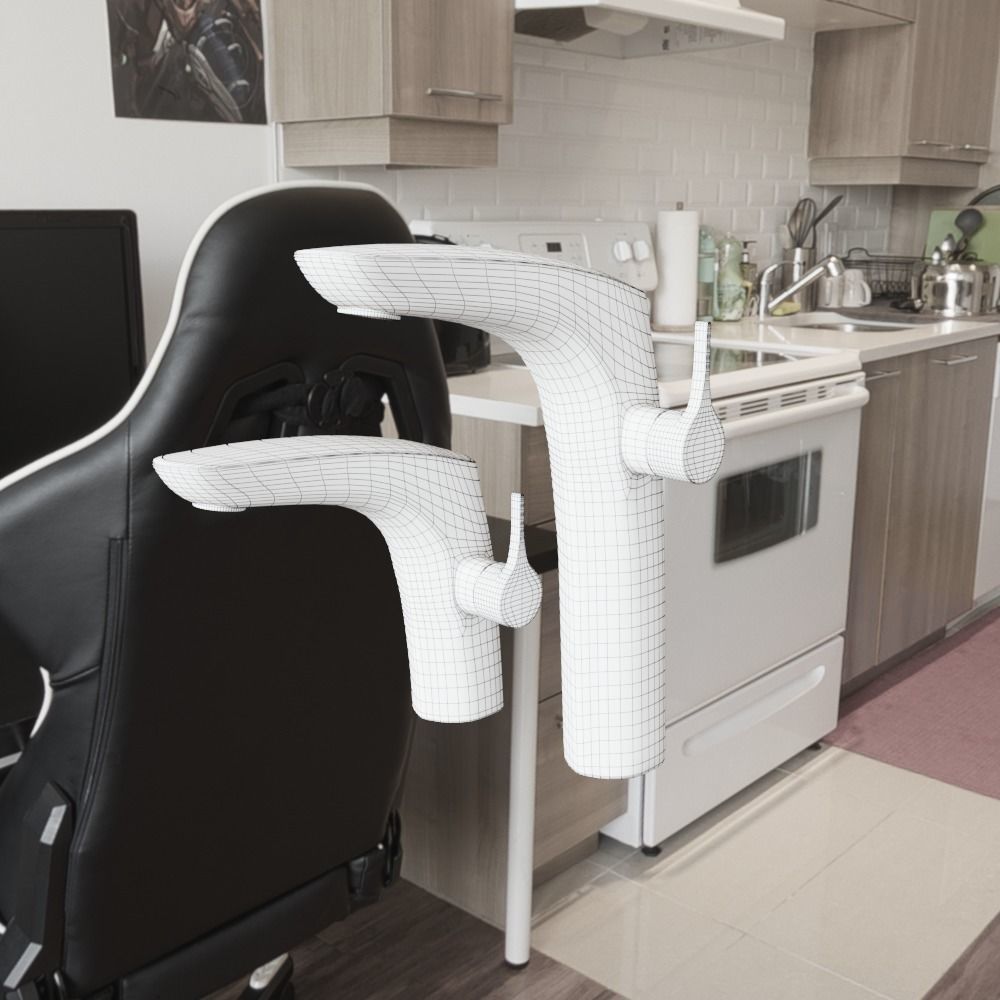 Roca Coral sink 56x48 cm built-in top 327898000 3D model_10