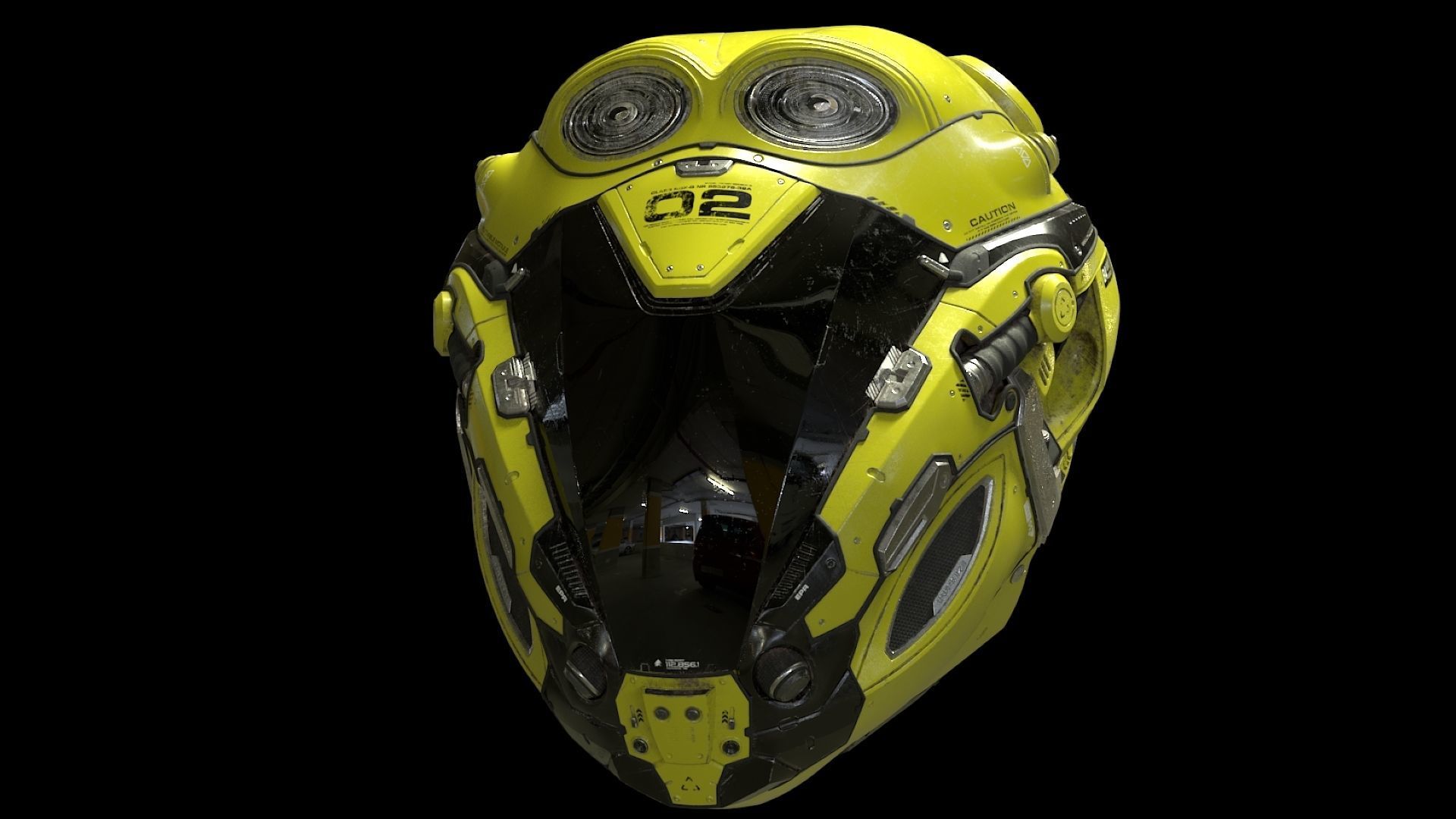 Sci-Fi Helmet 3D model_10