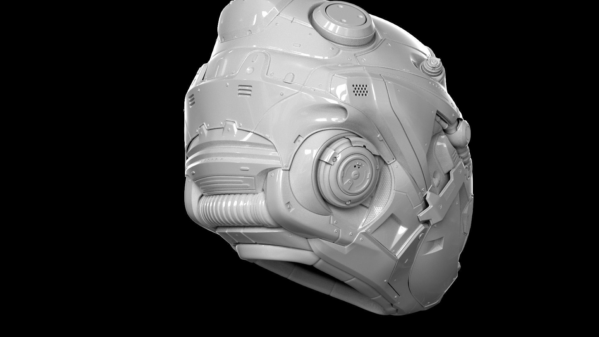 Sci-Fi Helmet 3D model_16