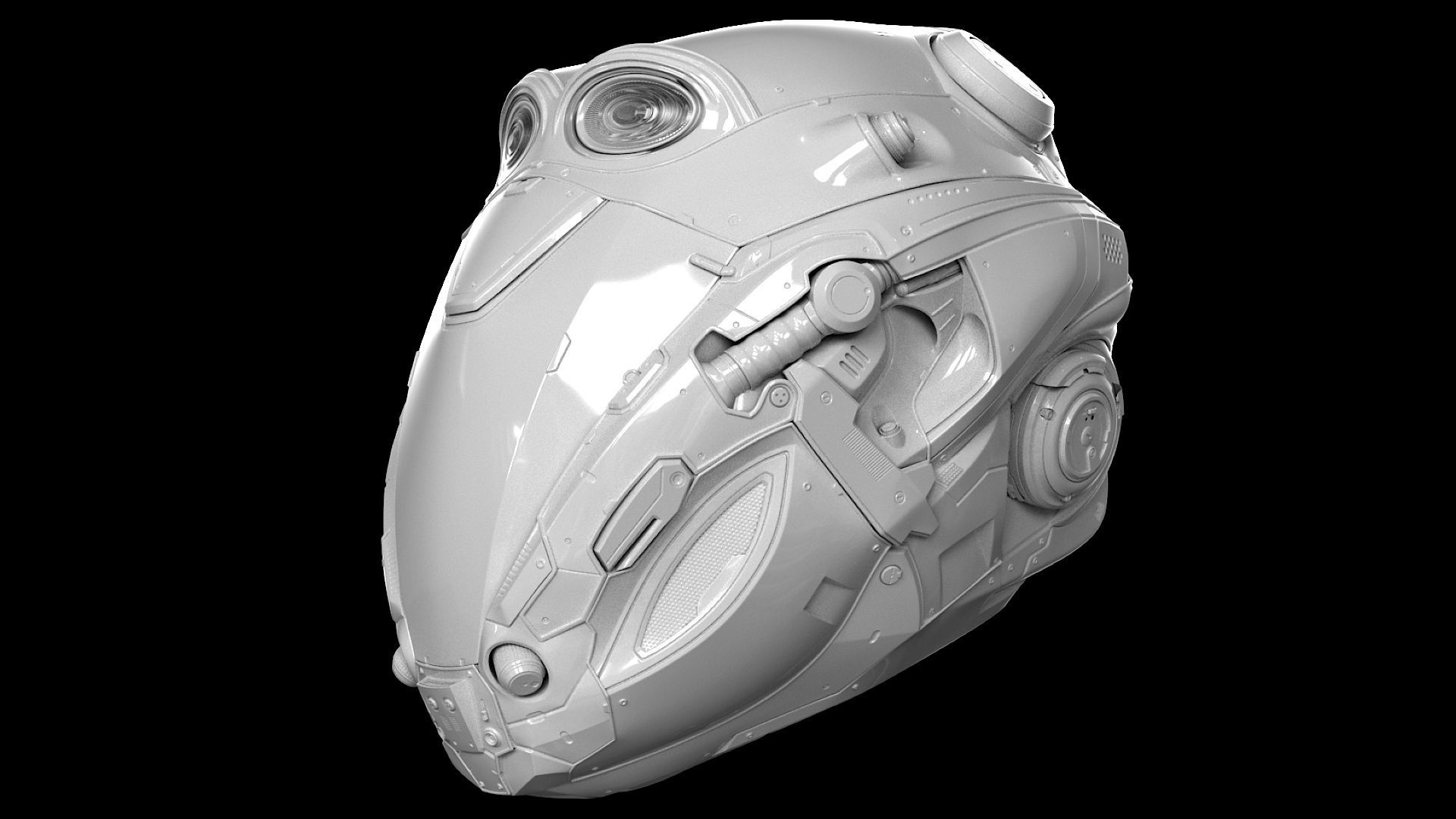 Sci-Fi Helmet 3D model_11