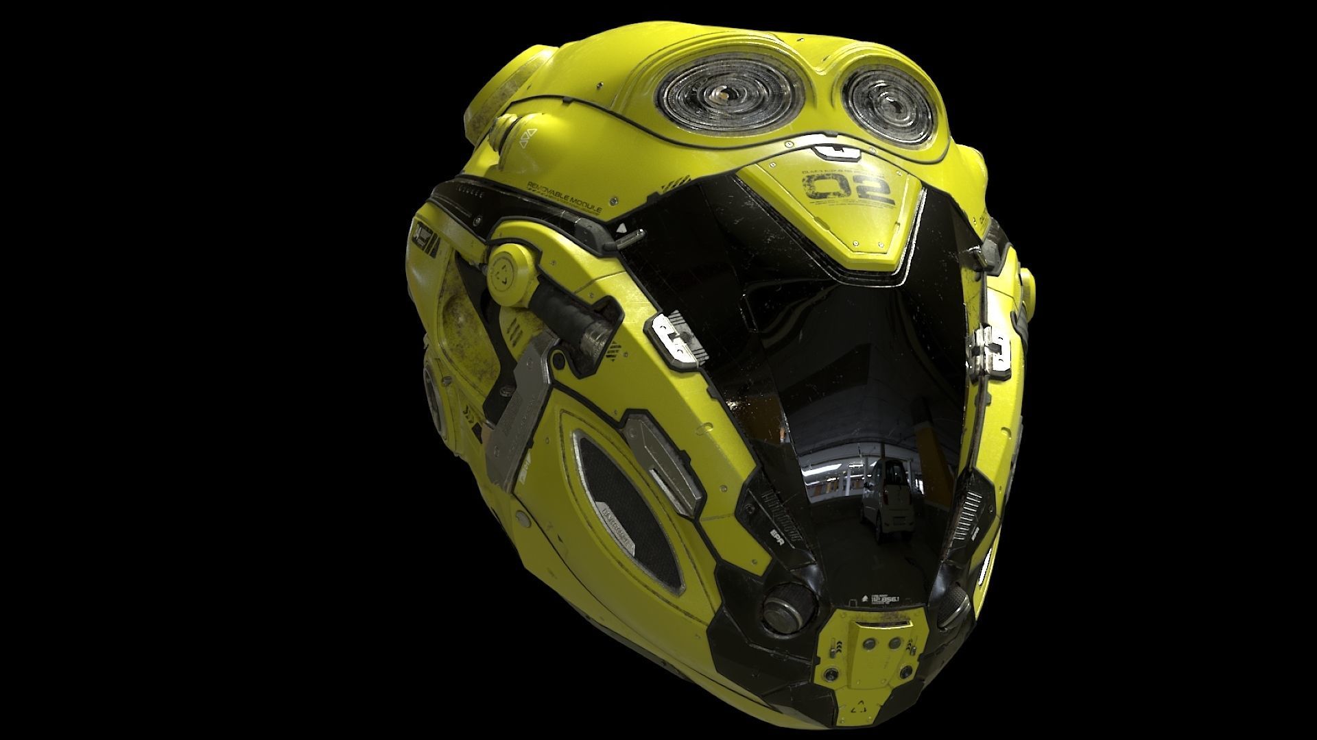 Sci-Fi Helmet 3D model_9