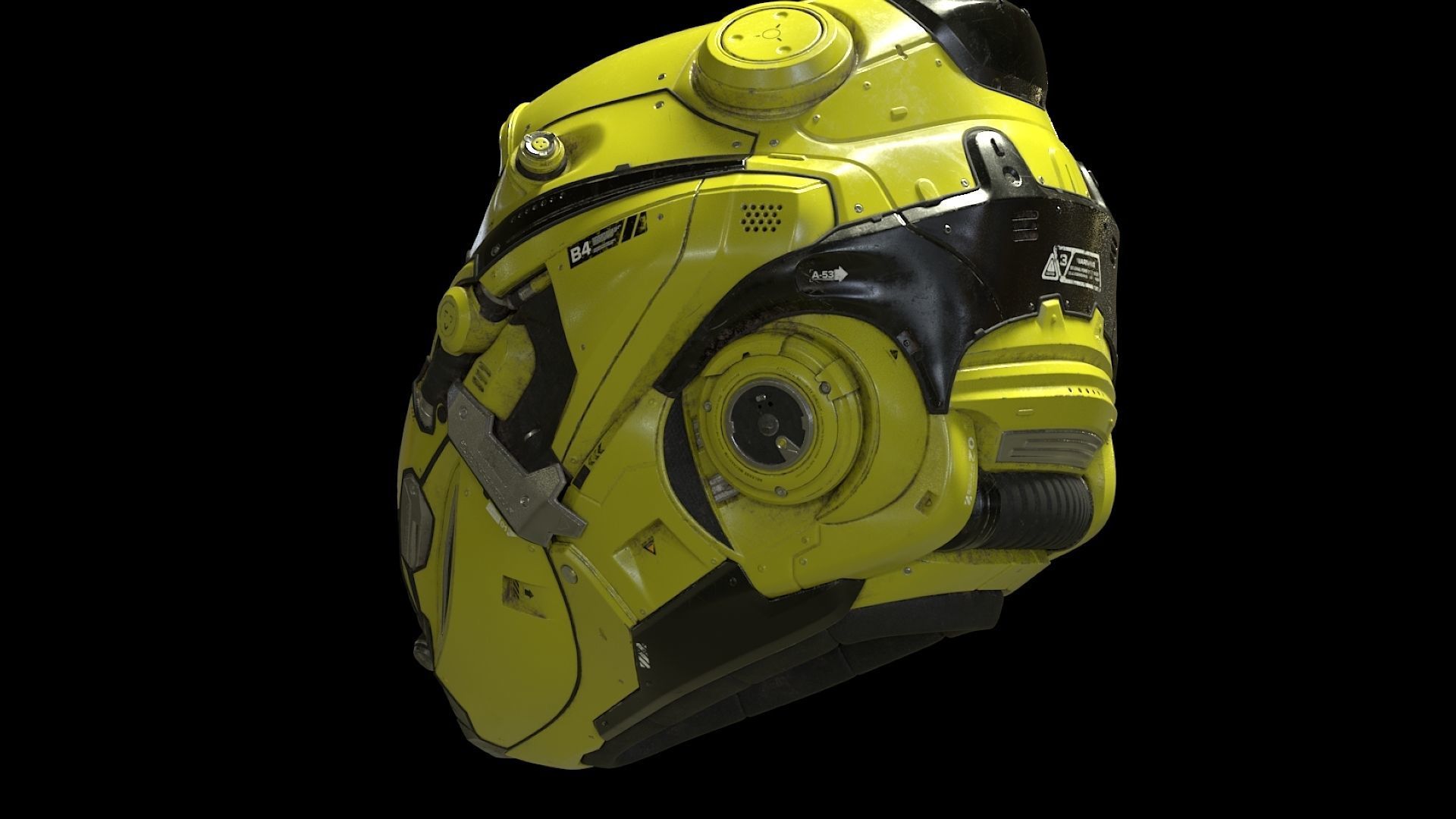 Sci-Fi Helmet 3D model_3