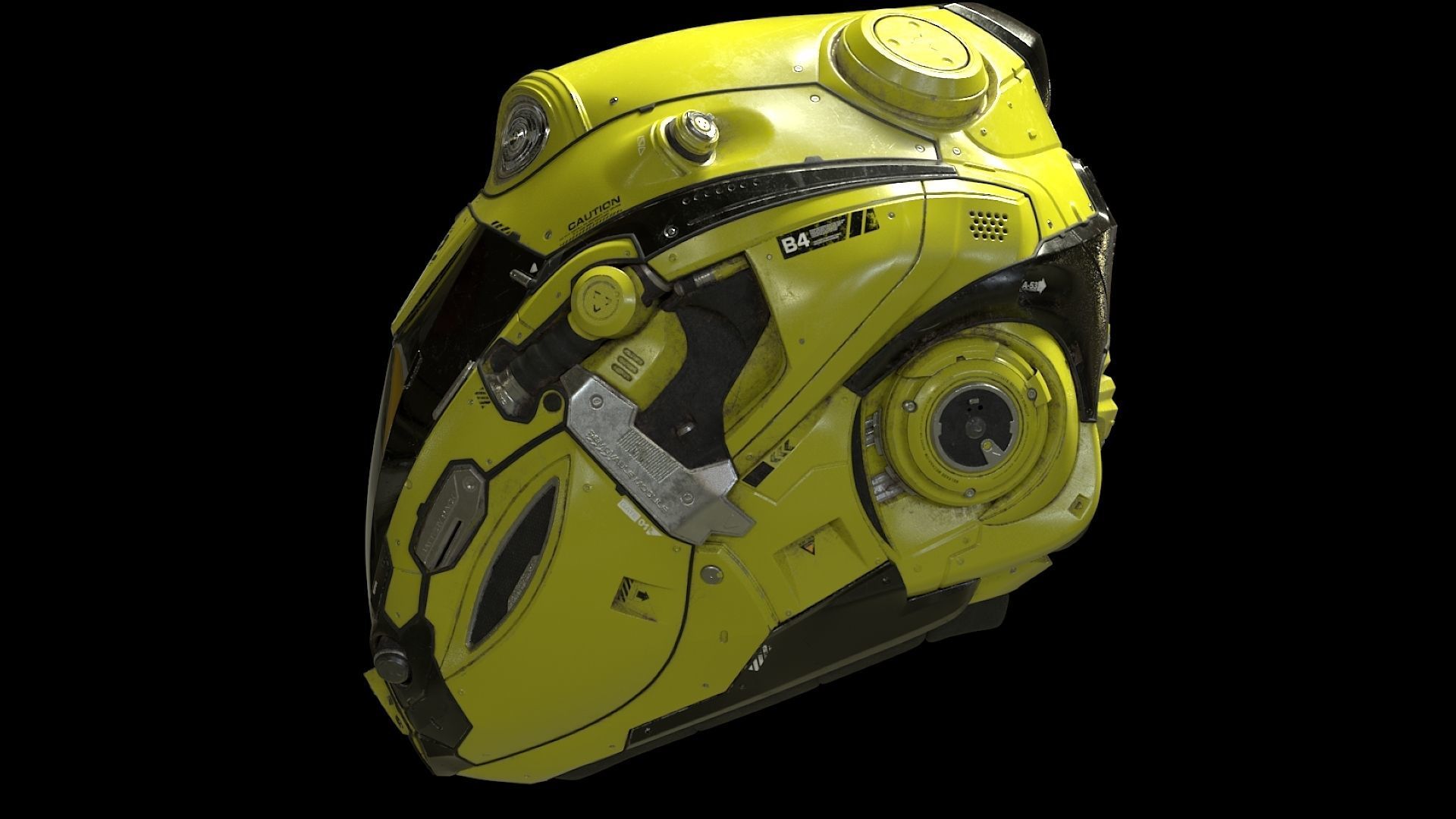 Sci-Fi Helmet 3D model_2