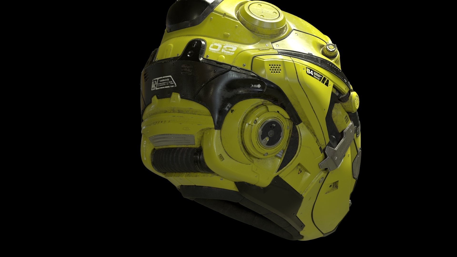Sci-Fi Helmet 3D model_6