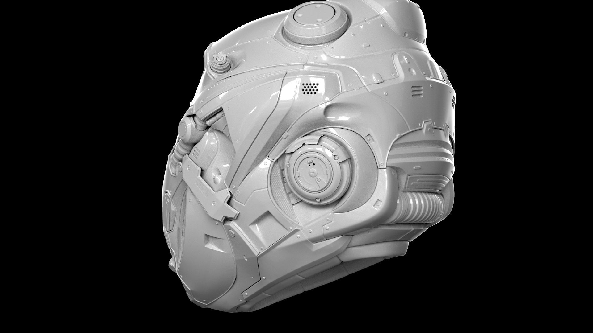 Sci-Fi Helmet 3D model_13