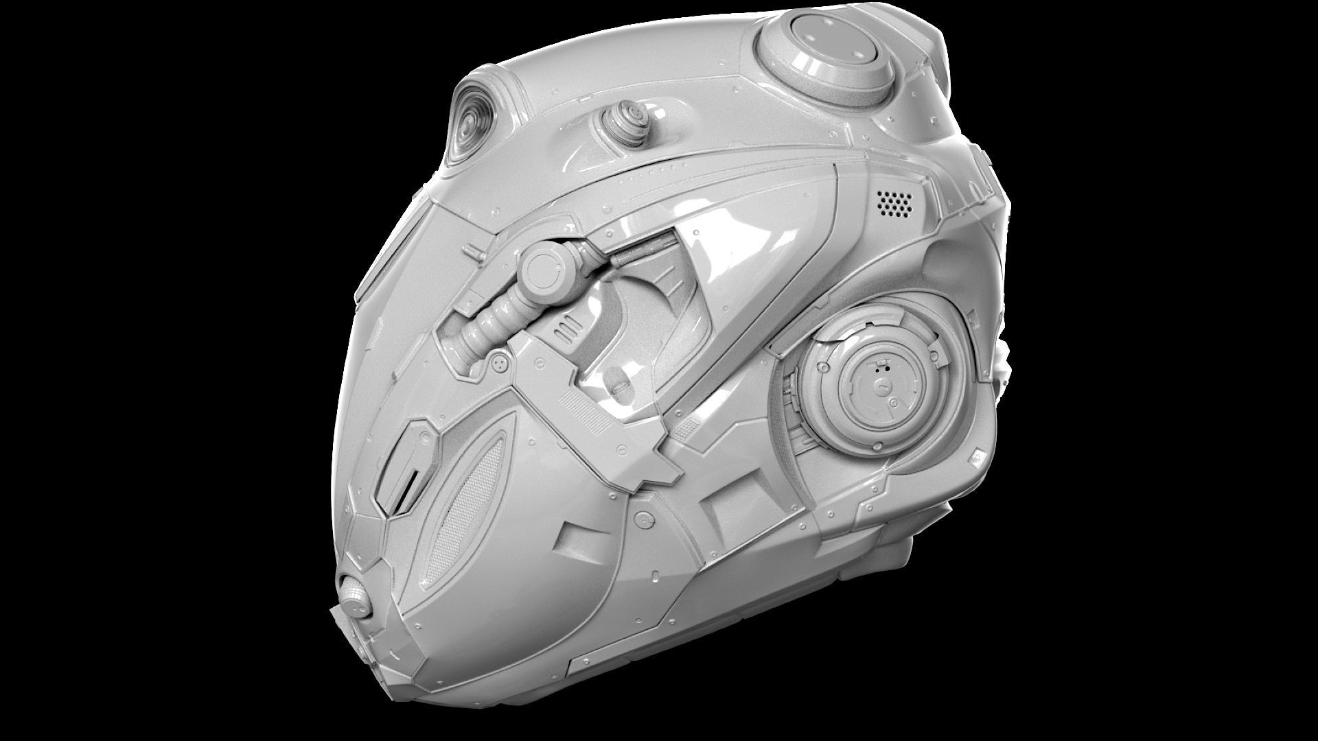 Sci-Fi Helmet 3D model_12