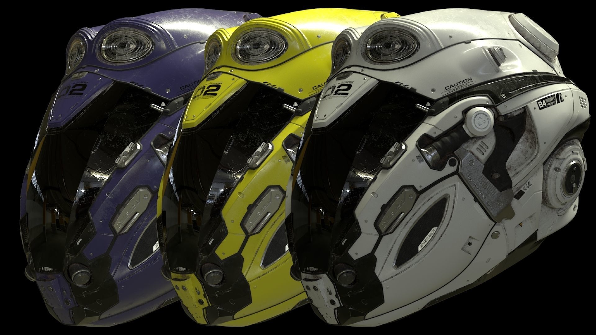 Sci-Fi Helmet 3D model_1