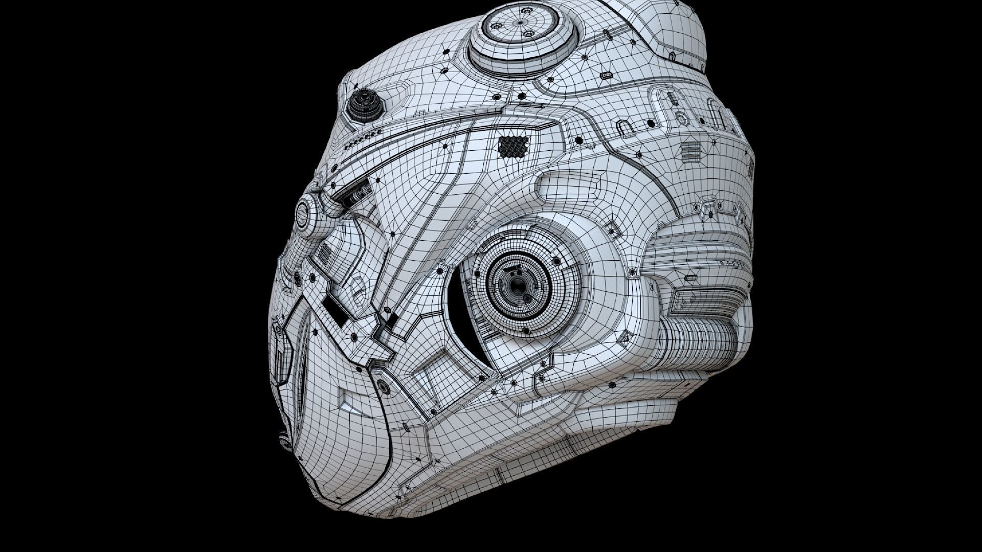 Sci-Fi Helmet 3D model_22