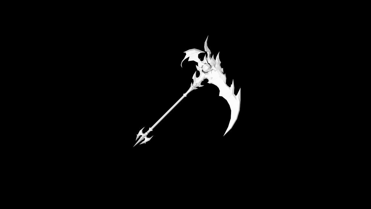 Demonic Scythe Low-poly 3D model_3