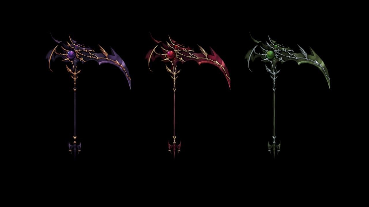 Demonic Scythe Low-poly 3D model_4