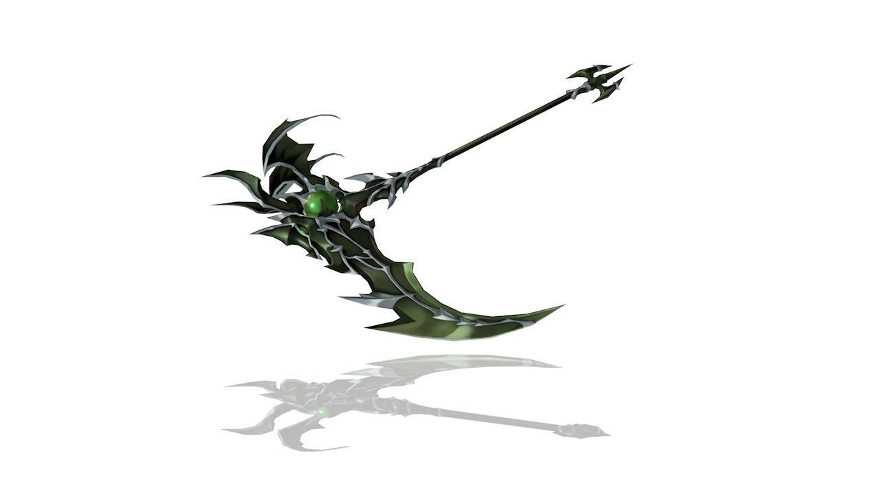 Demonic Scythe Low-poly 3D model_2
