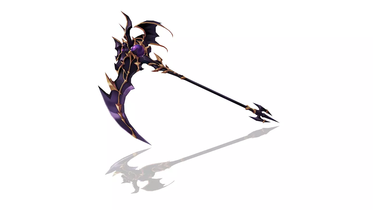 Demonic Scythe Low-poly 3D model_0