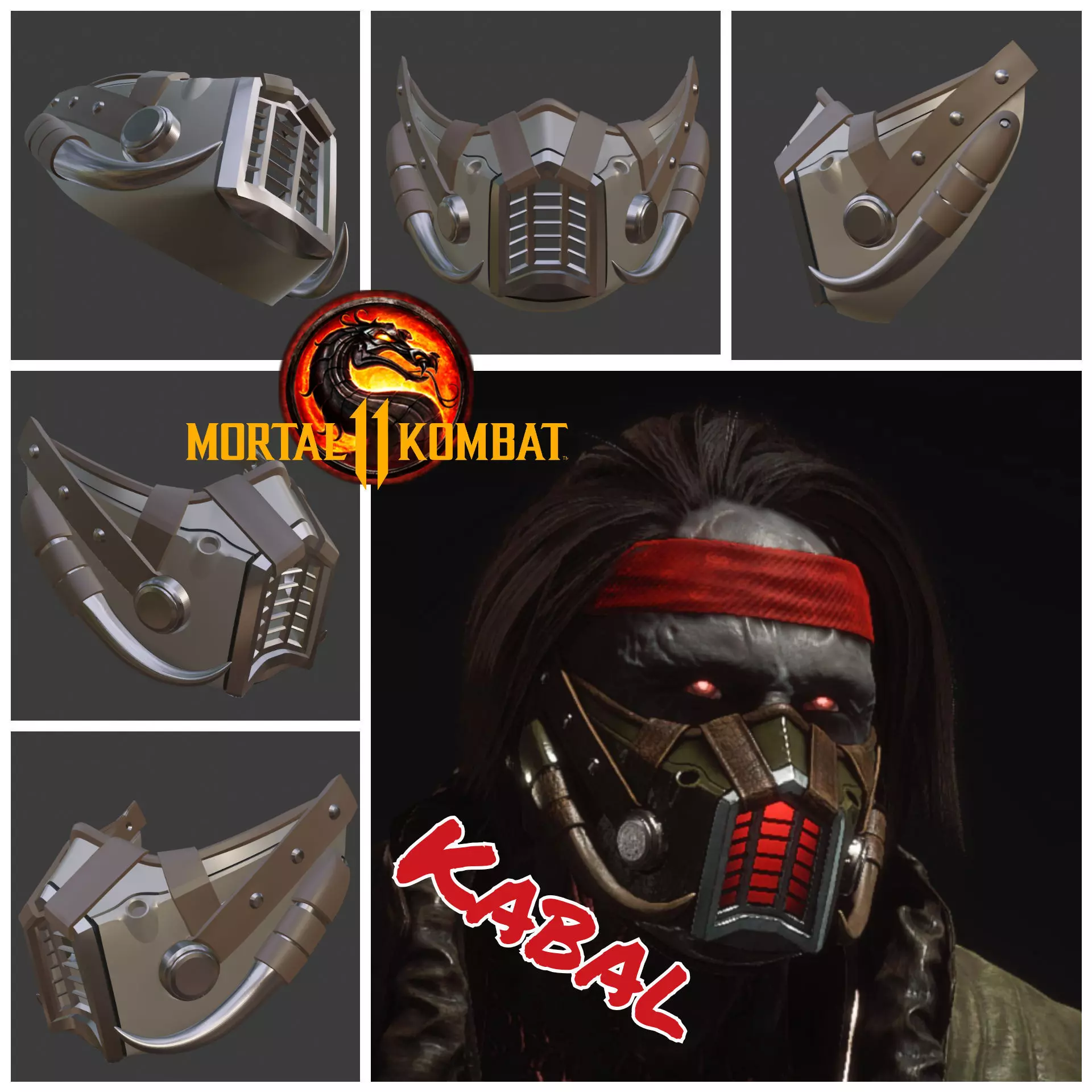 Kabal mask from Mortal Kombat 11 - Kano secret weapon 3D print model_0