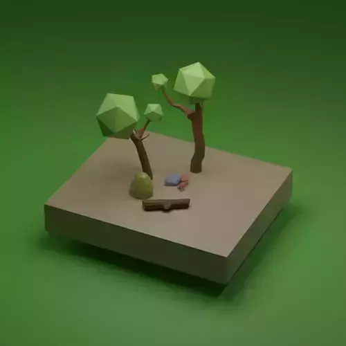 TREES AND STONES LOW POLY