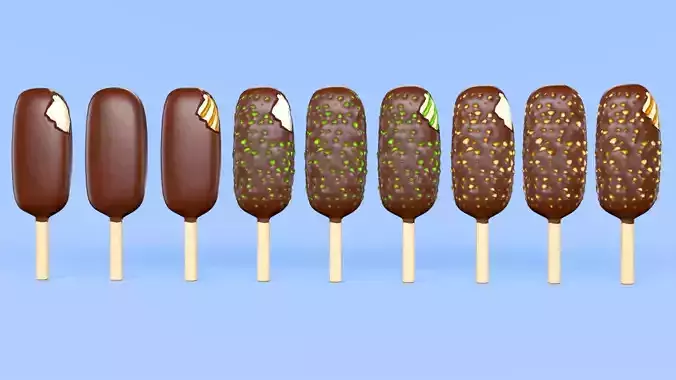Popsicles Low-poly 3D model