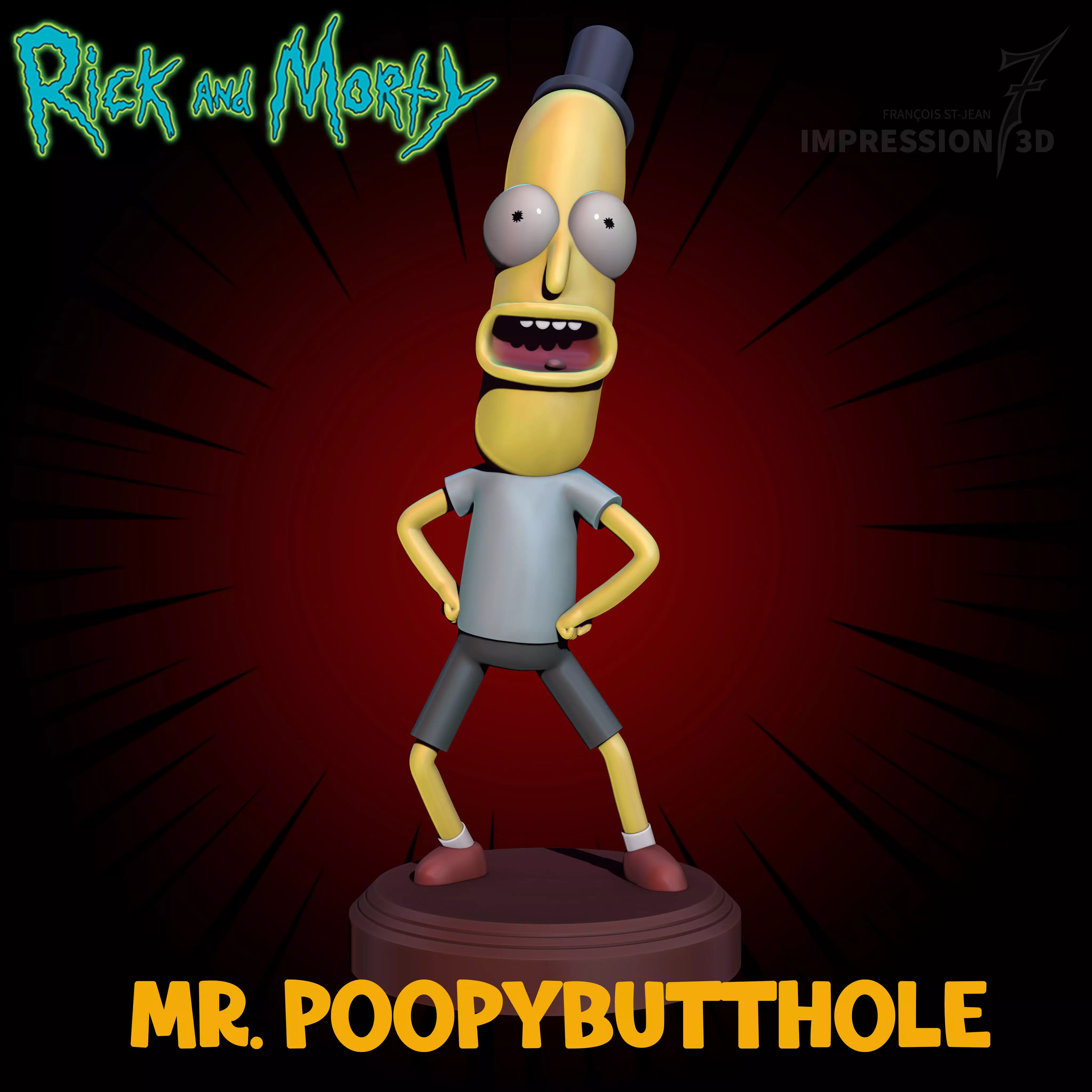 Mr Poopybutthole statue 3D print model